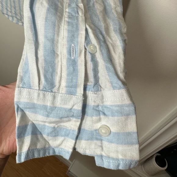 Everlane Striped 100% Linen Button Down Shirt Size 2 - Picture 2 of 5